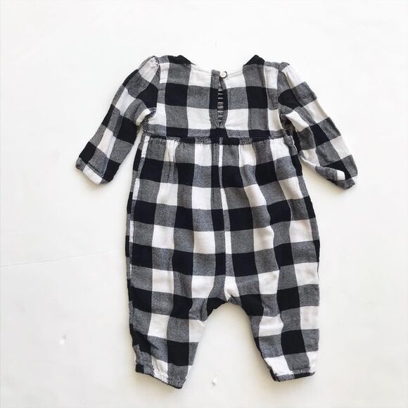 Old Navy buffalo plaid smocked  jumpsuit VGUC 6-12 months - Picture 6 of 6